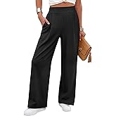 ANRABESS Womens Pants Wide Leg Waffle Knit Casual Stretchy Work Dress Pants 2026 Pull on Business Slacks Trousers Outfits