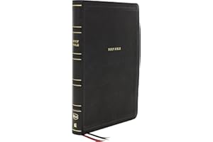 NKJV, Deluxe End-of-Verse Reference Bible, Personal Size Large Print, Leathersoft, Black, Thumb Indexed, Red Letter, Comfort Print: Holy Bible, New King James Version