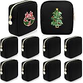 Giesiery 9 Pcs Mini Makeup Bags Bulk Nylon Cosmetic Bags for Purse Travel Bag Pouch Toiletry Organizer Pouches Bag for Women, Small Zipper Pouch Preppy Coin Purse for Custom Birthday Gifts (Black)