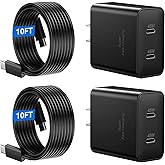 45W Super Fast Charger 2Port Type C Charger Fast Charging 10FT USB C Cord with Android Phone Charger Block for Samsung Galaxy S25 Ultra/S25+/S24/S24 Ultra/S23/S22/S20/Note10+/Tab S9,2Pack