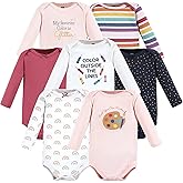 Hudson Baby baby-girls Cotton Long-sleeve Bodysuits 7-pack