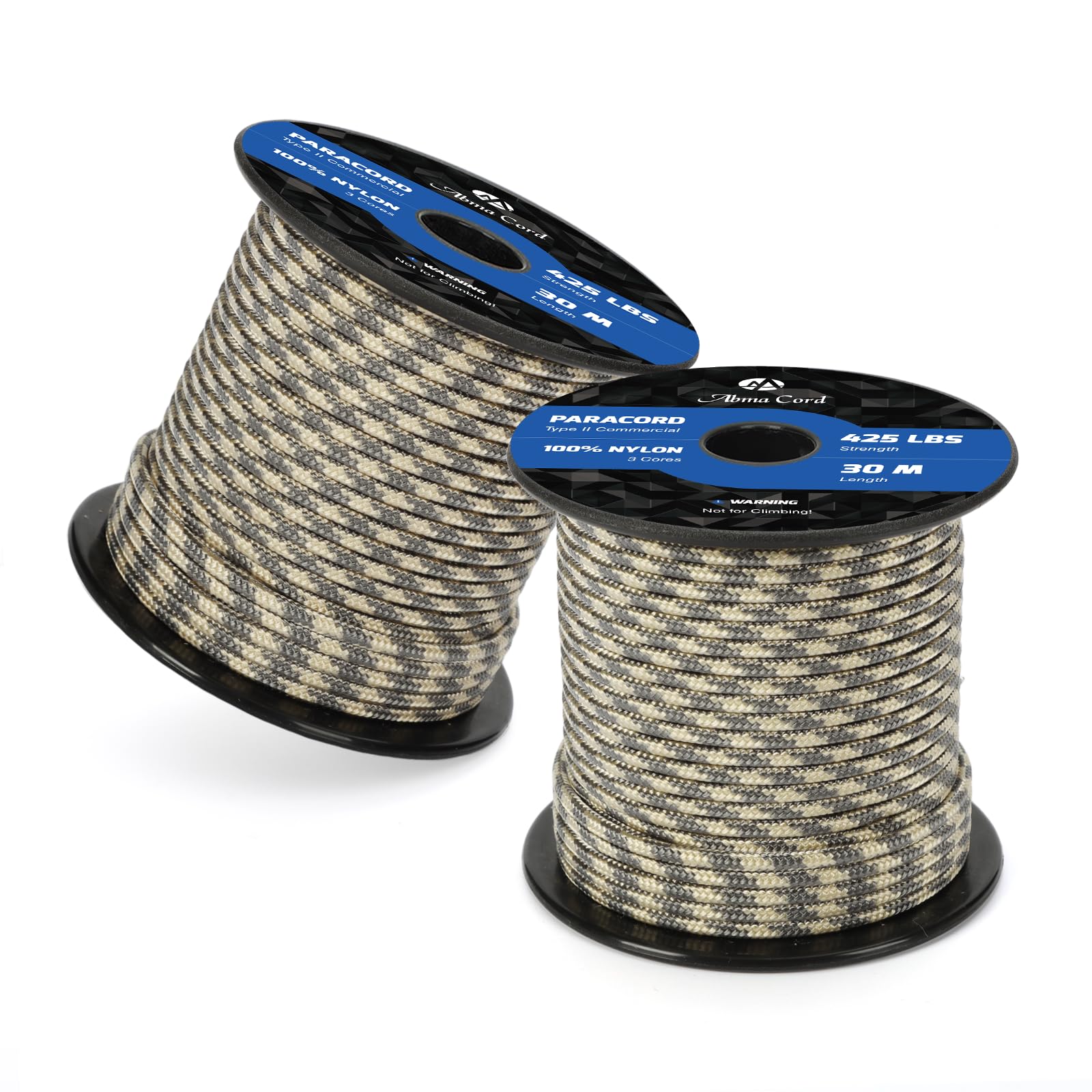Abma Cord Paracord 425 lbs 3mm 100% Nylon 30M - Desert Sand Foliage