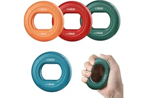 Grip Strength Trainer, 4 Pcs Hand Gripper Strengthener Ring, Finger Exerciser Perfect for Muscle Training Rehabilitation Rock