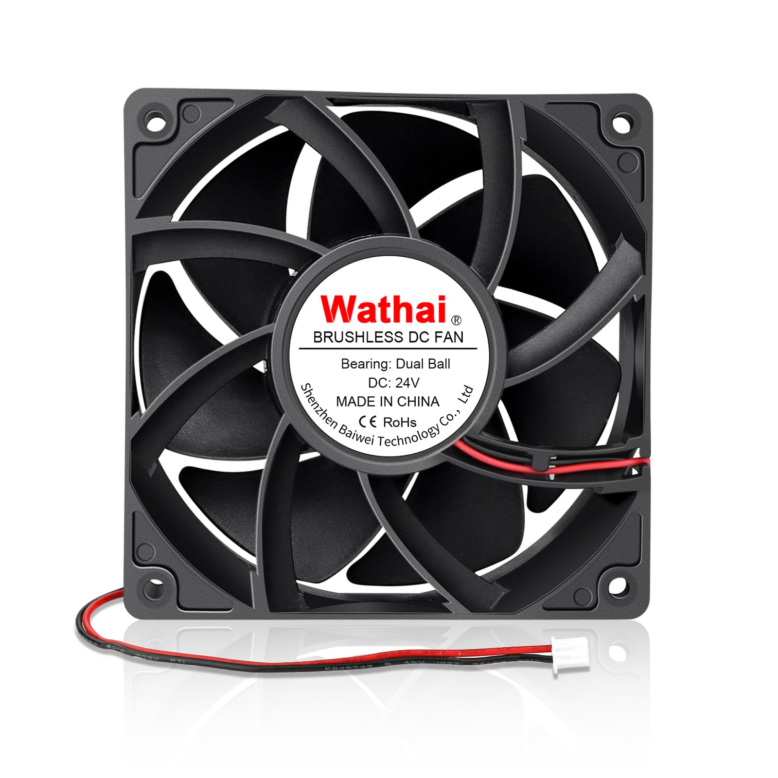 Photo 1 of Wathai 120mm x 38mm Replacement 24V Fan Dual Ball High Volume 180CFM for DIY UPS Case, Amp, RV Fridge, Plasma Cutter, Industrial Equipment Cooling