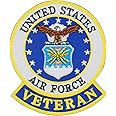 United States Air Force USAF Veteran Full Color Embroidered Patch, with Iron-On Adhesive