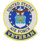 Embroidered Patch United States Air Force-Inspired Veteran Full Color with Iron-On Adhesive