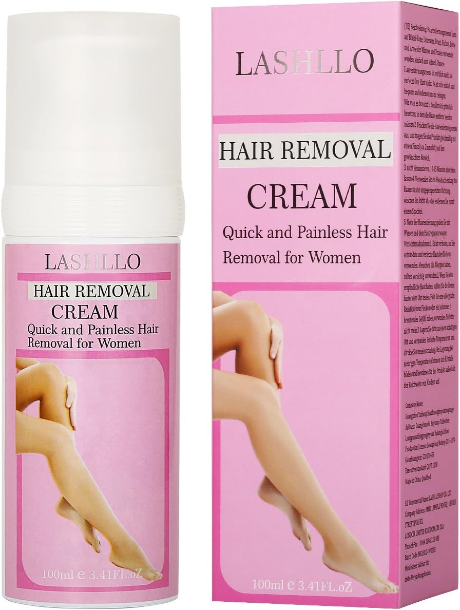 Hair Removal Cream for Women, Depilatory Cream, Natural Painless Permanent Thick Hair Removal Cream + Plastic Scraper, Used on Bikini,Underarm,Chest, Back, Legs and Arms for Women, 100ml (white)