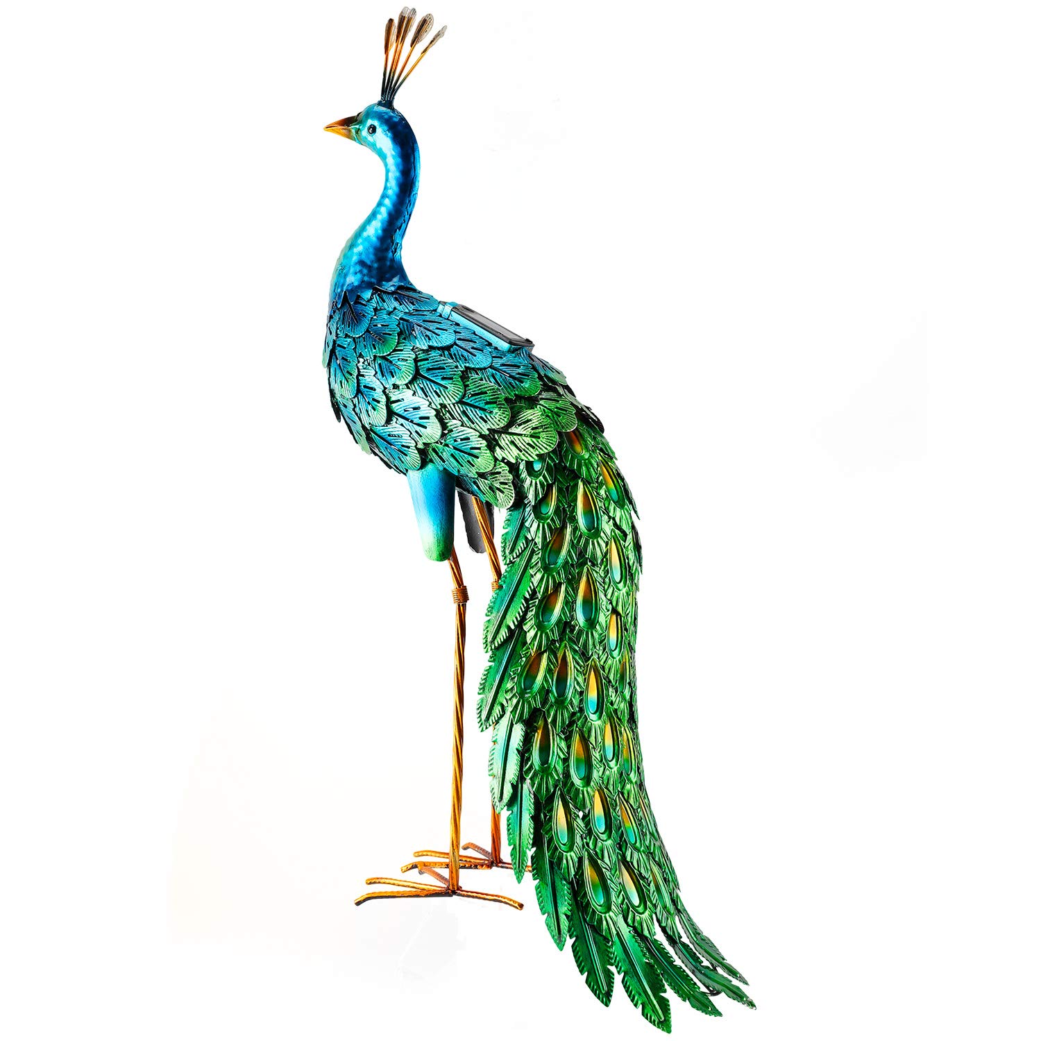 Metal Art Peacock Statue Handcrafted Self Standing for Garden with