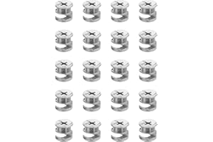 YaaYii Cam Locks for Furniture 20 PCs, 15 x 11.5mm Furniture Cam Lock Fasteners Compitable with IKEA Hardware Parts, Eccentric Wheels Repair Spare Parts Nut & Bolt Assortment Sets