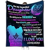 Coolim Daughter Gift from Mom, to My Daughter Blanket from Mom for Daughter, Halloween Christmas Birthday Gifts for Daughter (50" x 40")