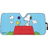 Plasticolor 002829R01 Peanuts Snoopy on Doghouse Front Windshield Accordion Sunshade