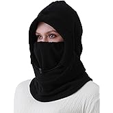 Fleece Balaclava Ski Mask Winter Face Mask for Women Men Thermal Hooded Scarf Face Cover for Cold Weather
