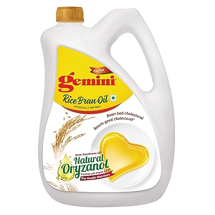 Gemini Refined Rice Bran Oil Jar, 5L