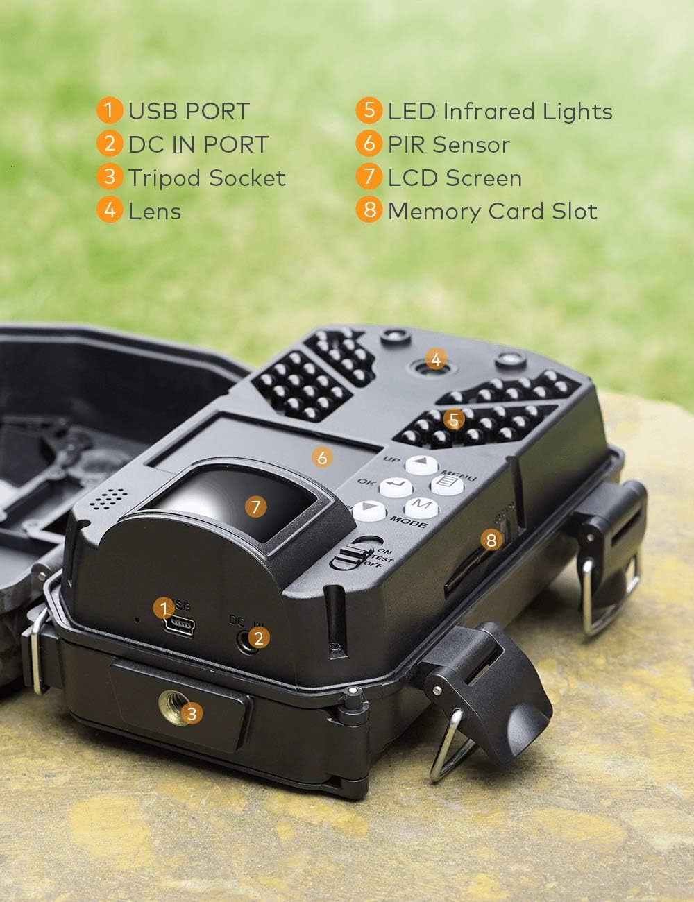 APEMAN Trail Camera 30MP 4K Hunting Cameras, 40 PCs IR LED Vivid Night Vision Wildlife Camera, Game Camera for Home Security and Outdoor Nature Wild Scouting: Camera & Photo