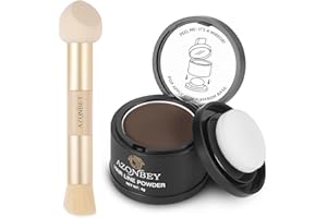 Root Touch Up Sets,Hairline Powder for Women Cover Up- Hairline Concealer for Thin and Thinning Hair, Water & Sweat Resistant,Contain Azonbey Makeup Brush (Med Brown, Med-Makeup Brush)
