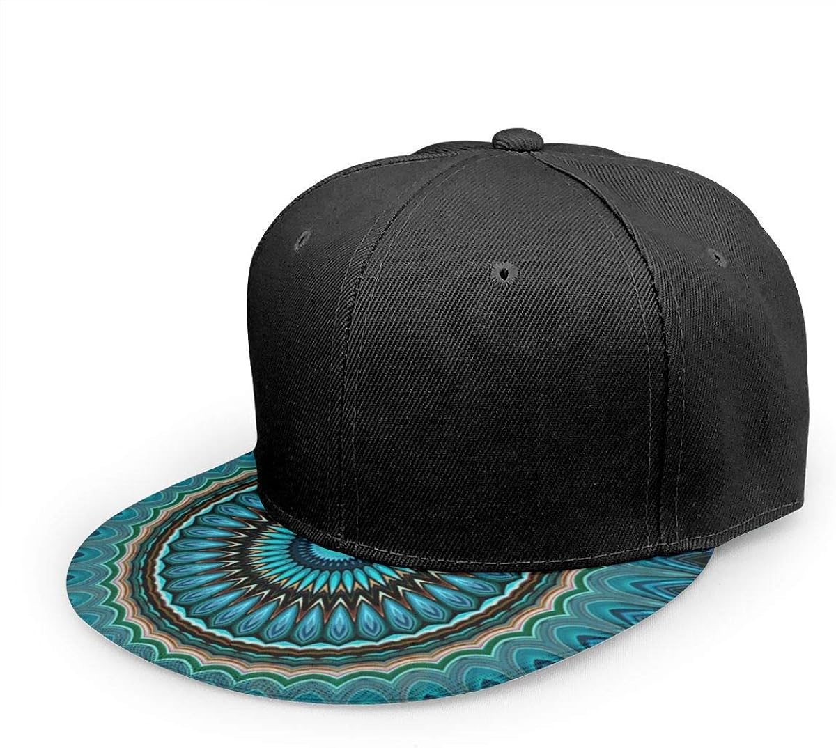 Gorra de béisbol Turquesa Verde Azulado Mandala Verde Ronda 3D Impreso
