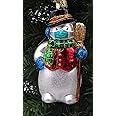 Old World Christmas Ornaments Snowman with Face Mask Glass Blown Ornaments for Christmas Tree