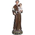 GCK 12'' Inch San Antonio de Padua Imagen Estatua St Anthony Statue Catholic Religious Gift, Brown, 25048-12