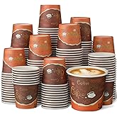 Funtery 200 Pieces Disposable Espresso Coffee Cups 3 oz Small Paper Cups for Coffee Tea Cocoa Juice Mini Paper Supplies for Cafes Offices and Home