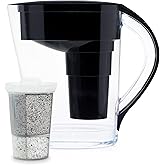 Santevia MINA Alkaline Pitcher | 9-Cup at Water Filter System That Adds Minerals and Makes Alkaline Water | Fluoride, Chlorine and Lead Water Filter | American Filtration Media