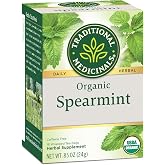 Traditional Medicinals Organic Spearmint Herbal Tea, Healthy &amp; Refreshing, (Pack of 1) - 16 Tea Bags