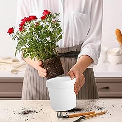 4 Pack White Plastic Pail Plastic Bucket with