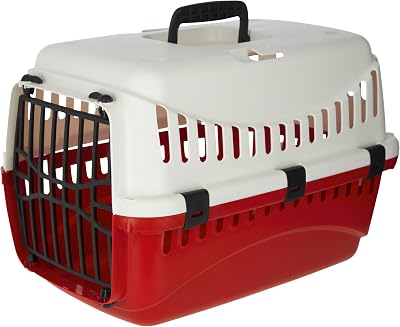 Kerbl Pet Transport Box Expedion 45x30x30 cm with Plastic Door Creme Bordeaux