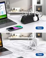Addtam 6 Way Extension Lead with USB Ports 5A USB-C & USB-A 5M Braided Cable view 4