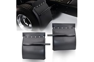 TORQUE Quarter Fenders for Semi Truck, 24" x 24" Black Poly, Tube Bracket and Mounting Hardware Included, Right Left, Quarter Fender Kit Set (TRQF311)
