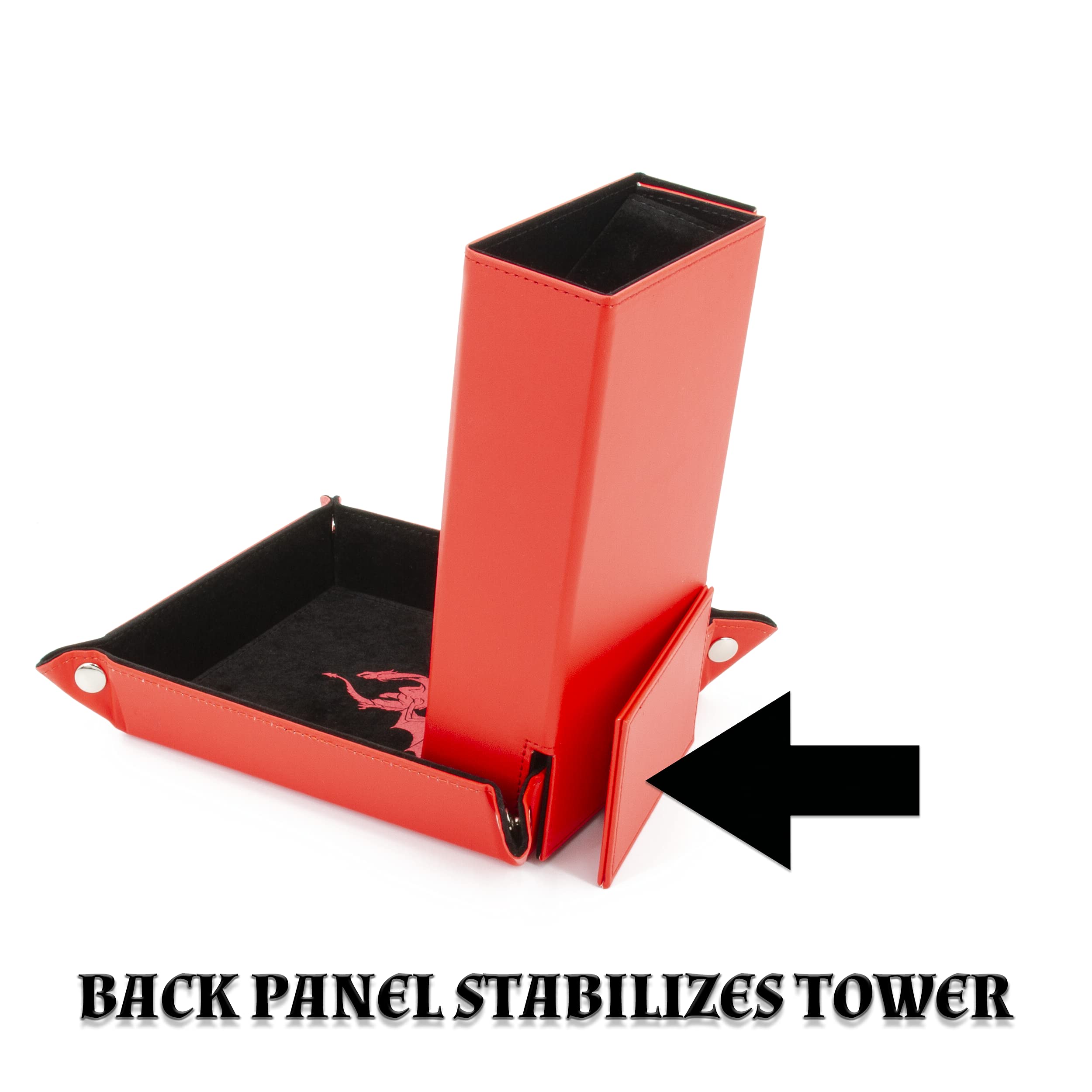 CASEMATIX Portable Dice Tower and Tray Set with Non-Scratch Felt Interior - Folding 8