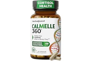 HerbaQuest Cortisol Reducer for Women - 13-in-1 Calm & Stress Relief Supplement with Ashwagandha, L-Tyrosine & Rhodiola, Cortisol Supplements for Women - Adrenal & Sleep Support Made in USA, 60ct