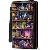 Vorruil Books Women Wallet, RFID Blocking Credit Card Wristlet Wallet | Ladies Purse, with Zip Around Phone Holder, Capacity Women's Wallets Hand Strap, Travel Clutch Organizer, for Birthday Gift
