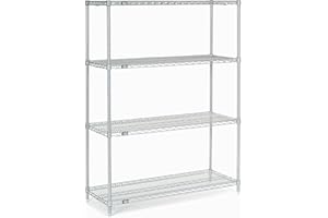 GLOBAL INDUSTRIAL Nexel 18485C Nexel Chrome Wire Shelving, 48" W X 18" D x 54" H