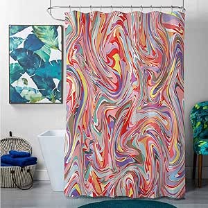 SKDSArts - Cortinas de ducha para baño, color verde azulado, mezcla de