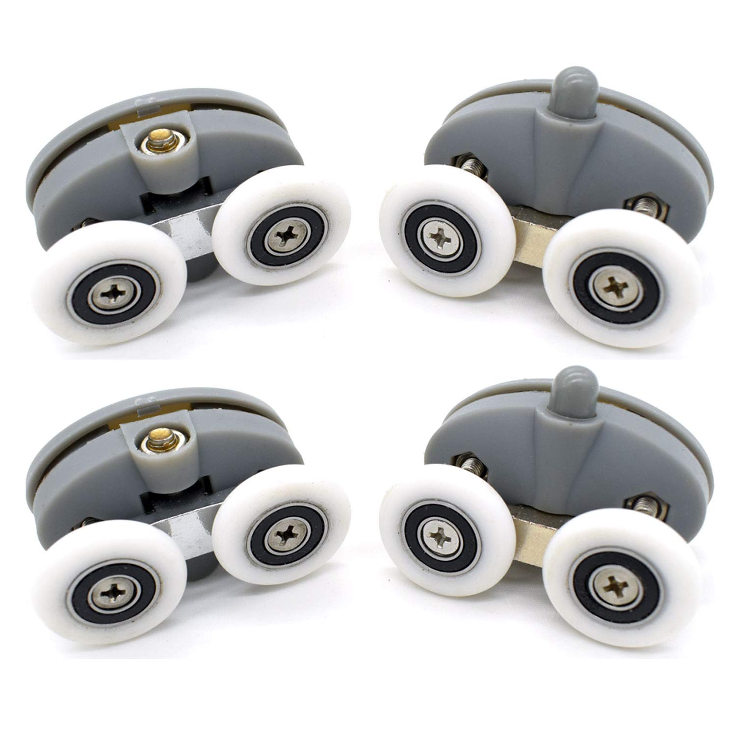 Set of 4 Double Shower Door Rollers/Runners/Wheels 20mm in Diameter Distance: 30mm