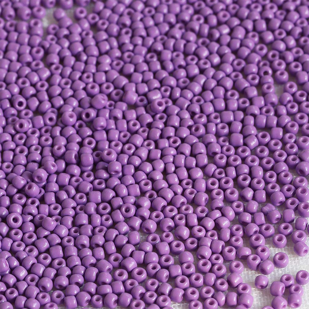Tibaoffy Size 8/0 Crafts Glass Seed Beads 3mm Purple Beads for Jewelry Making (Total About 100gm About 3600pcs)