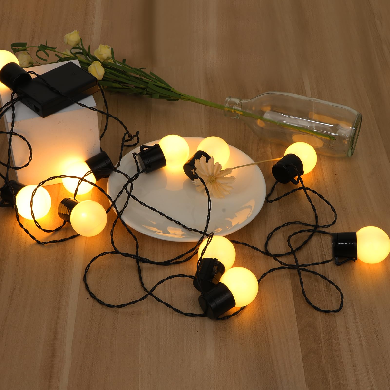 Photo 1 of Battery Operated String Lights for Marquee Light Up Letters Numbers LED 10-Bulb Yellow Indoor Outdoor Warm Yellow Light Bulbs Bedroom Wall Christmas Decor Wedding Birthday Party Decorations