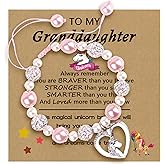 stocking stuffers teens for Girls Granddaughter Bracelet from Grandma, Adjustable Pink & White Pearl Bracelet, Back to School, Birthday, Christmas Gifts for Kids Girls