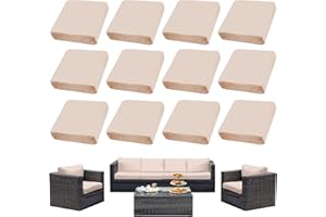 SUKAIKEQA Outdoor Cushion Covers Set,12PCS Patio Furniture Couch Seat Slipcovers, Replacement for Sofa Sectional Chair(Cover，
