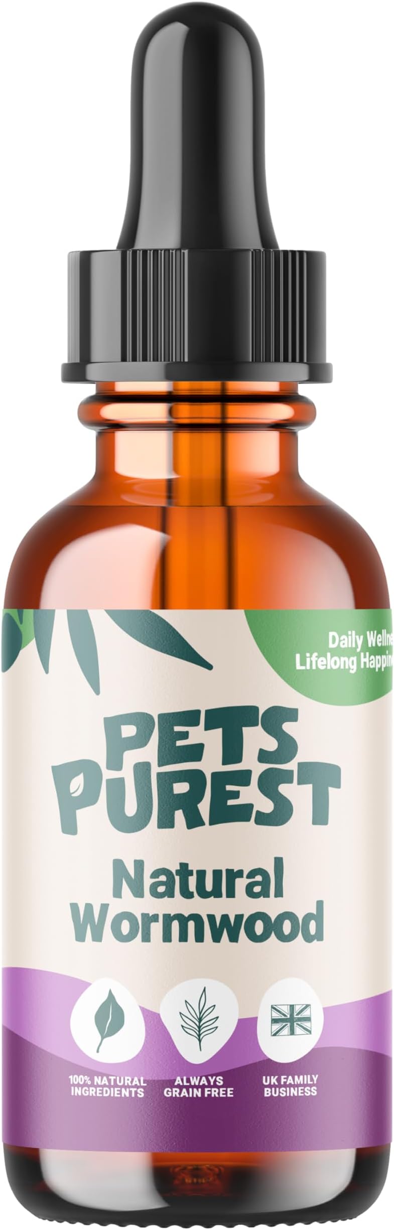 Pets Purest Natural Wormwood Drops for Pets 1000 Drops 8 Weeks+