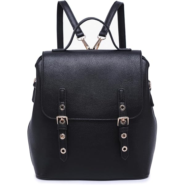 Jen & Co Brooks Vegan Leather Backpack Convertible  Bag Black Brown #1755 Amazon.com: JEN & CO. Brooks Black Backpack - Vegan Leather  main image 3