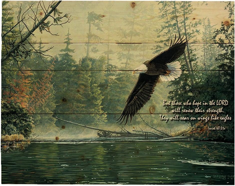 HADLEY HOUSE Out of The Mist-Featuring Isaiah 40:31 Wood Pallet, 11x14