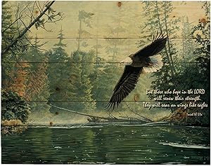 HADLEY HOUSE Out of The Mist-Featuring Isaiah 40:31 Wood Pallet, 11x14