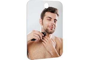 Nyosye Shower Mirror Fogless for Shaving Anti-Fog Frameless Wall Hanging Makeup,11.42" L x 7.87" W,Gainsboro