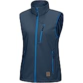 Little Donkey Andy Women's Lightweight Fleece lined Softshell Vest Navy Blue XL