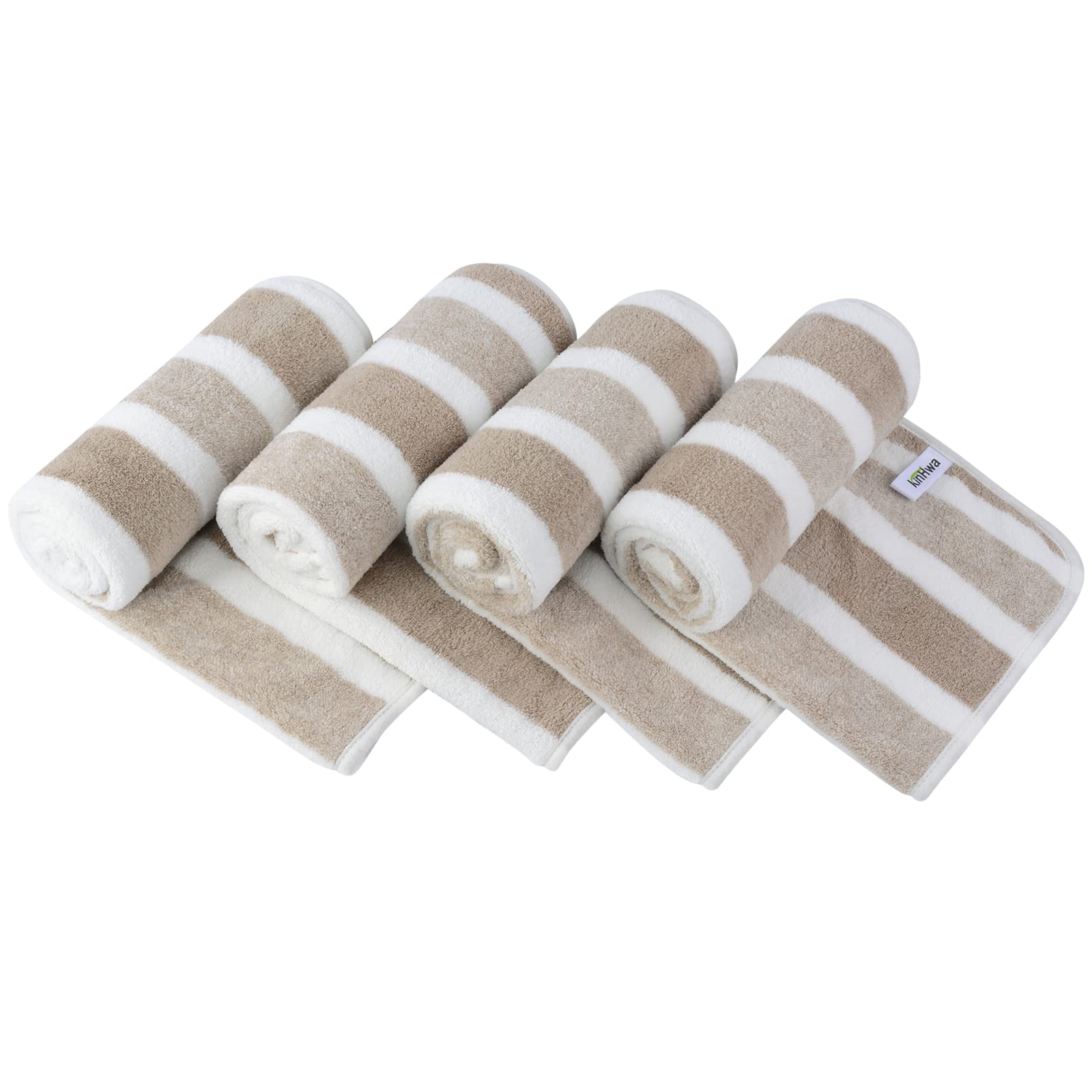 KinHwa Microfiber Hand Towels for Bathroom Soft and Absorbent Small Hand Towel Salon Hair Towel for Spa Bath Sports Travel 40x76 cm 4 Pack Brown