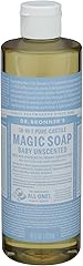 Dr. Bronners Baby Unscented Liquid Castile Soap, 16 FZ