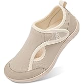 LeIsfIt Womens Slippers Wide Diabetic Shoes Adjustable Arthritis Edema House Shoes Indoor Outdoor Slippers