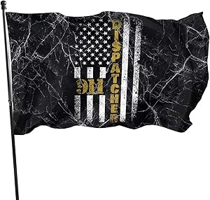Onlyzhao Thin Yellow Line 911 Dispatcher Flag 3' X 5' Ft Ornament Outside Yard Garden Flag Decorations