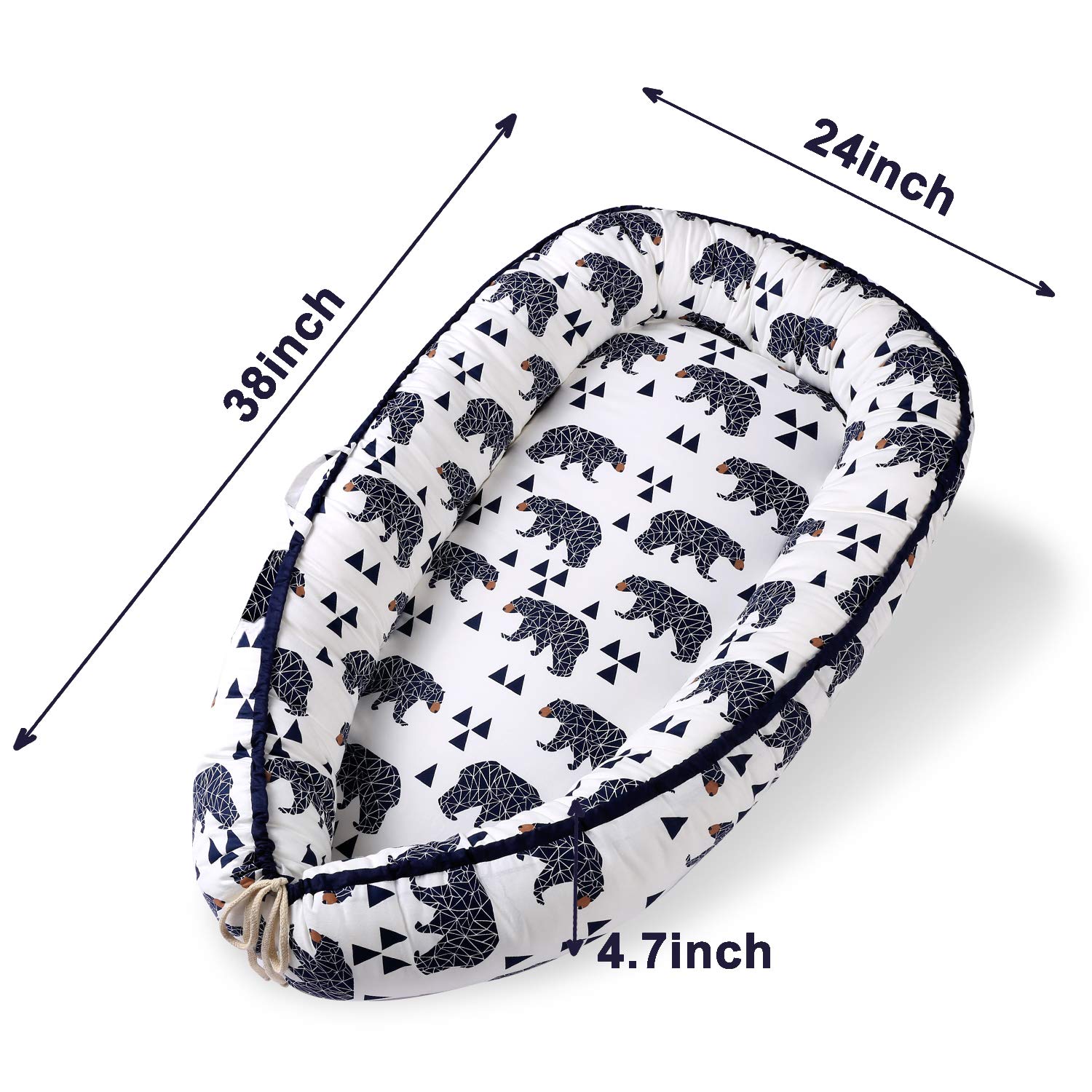 Baby Lounger, Baby Nest and Baby Bassinet, Portable Ultra Soft Breathable Newborn Lounger Crib, Perfect for Co-Sleeping and Traveling (New Bear): Baby